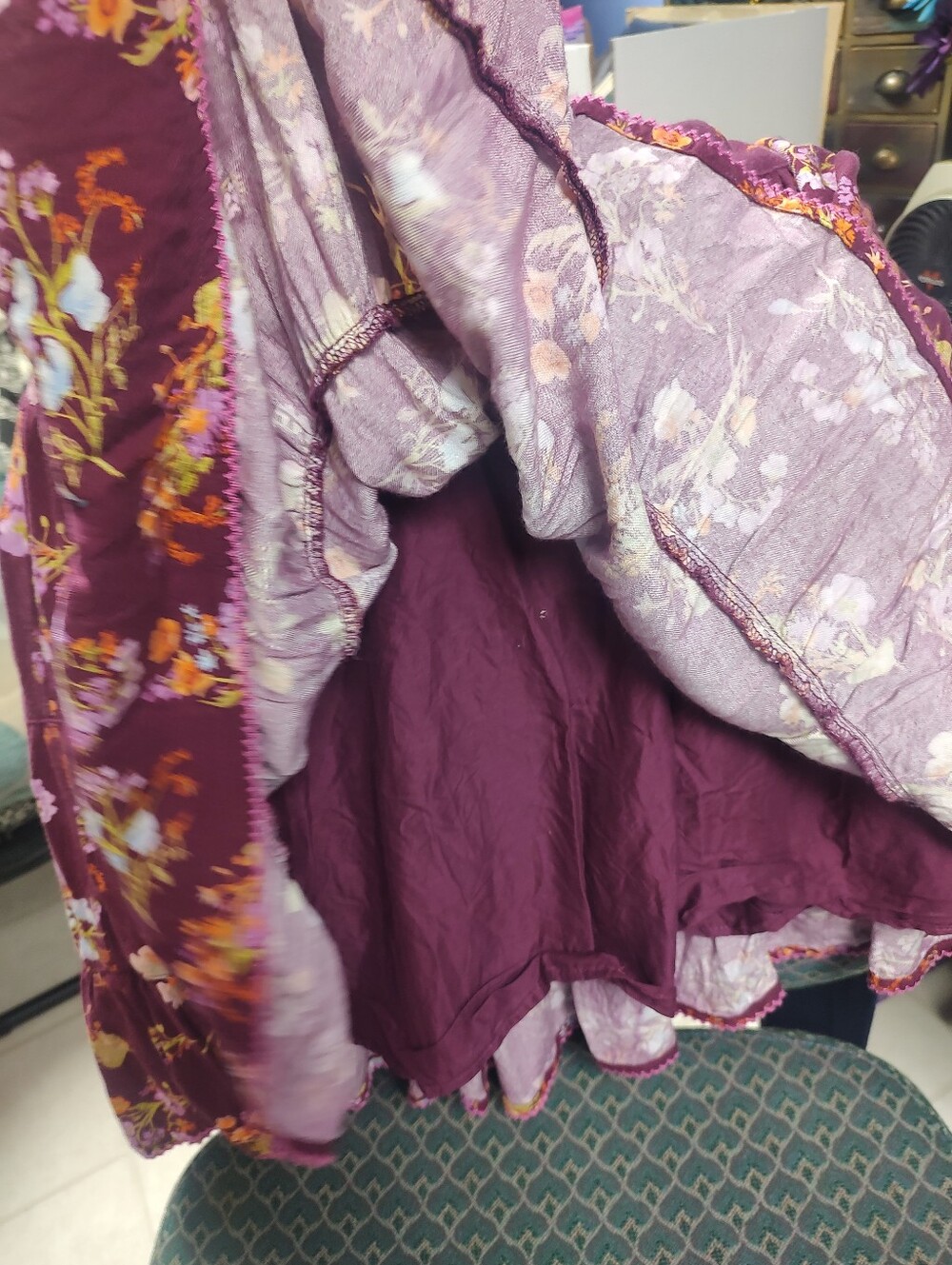 Matilda Jane Size 10 Twirl Me Floral Long-Sleeve Tiered Dress - Picture 7 of 7